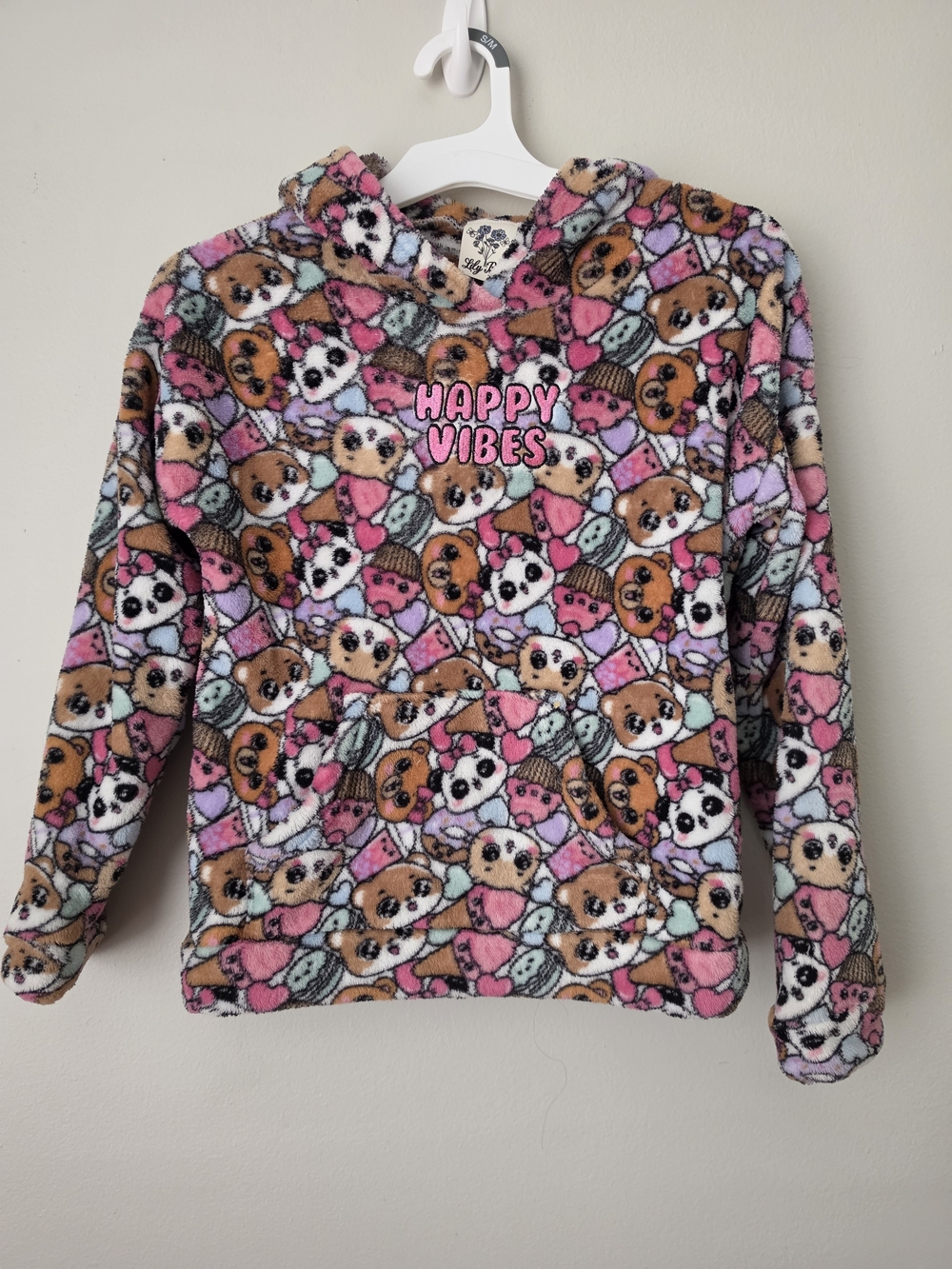 Lily Bleu Cozy Plush Hoodie - Pink Multi Animal Print